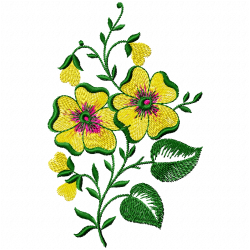 Flowers And Tree Embroidery Design 4